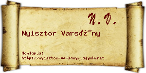 Nyisztor Varsány névjegykártya